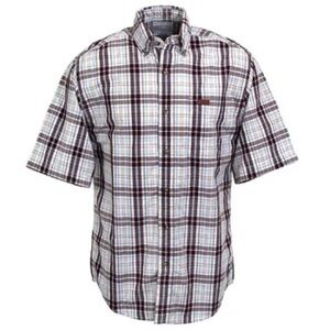 CARHARTT Plaid RipStop Short Sleeve Button Down Work Shirt